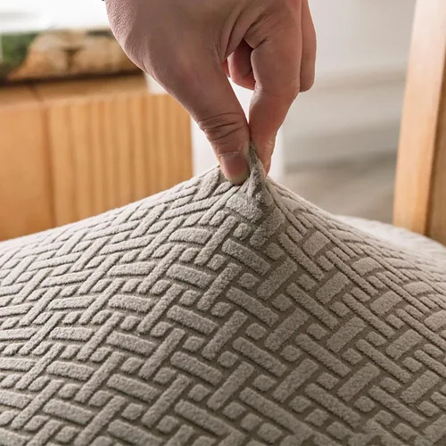 Vista 5 de Fundas elásticas para sillas de comedor, fundas protectoras extraíbles para sillas de cocina, fundas protectoras para comedor, hotel Gris y verde