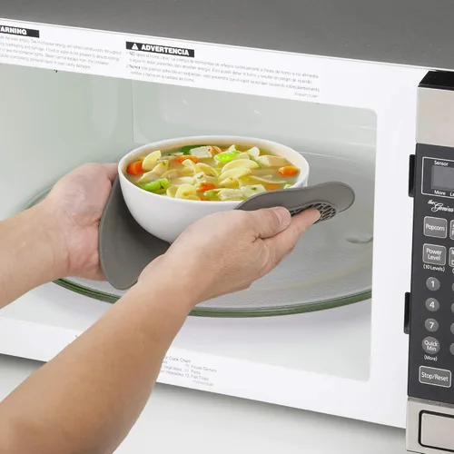 Vista 8 de PrepSolutions Multialfombrilla compacta para microondas, 9.5 pulgadas, gris – Protector de salpicaduras de alimentos para microondas y salvamanteles