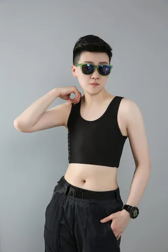 Vista 6 de BaronHong Carpeta de pecho transpirable de malla elástica Shapewear para Tomboy Trans Lesbian