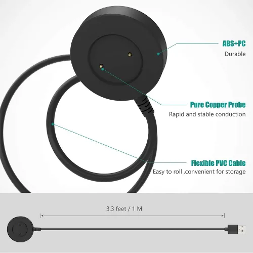 Vista 4 de TUSITA Cargador compatible con Huawei Watch GT, GT2, GT 2e Honor Watch Magic 1 2 GS Pro, Dream - 1M