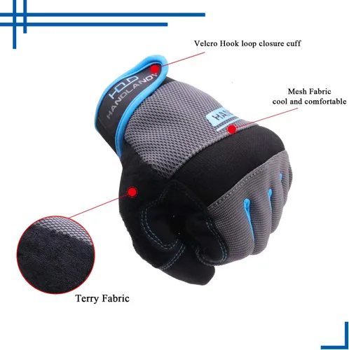 Vista 6 de HANDLANDY HLDD Work Gloves Women, Safety Work Gloves Touchscreen Working Glove for Mechanic, Gardening, Construction, DIY