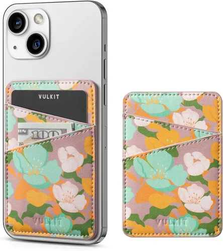Vista 10 de VULKIT Tarjetero para teléfono Billetera de cuero adhesivo bolsillo RFID bloqueo tarjetas de crédito fundas para tarjetas de crédito Stick Back of