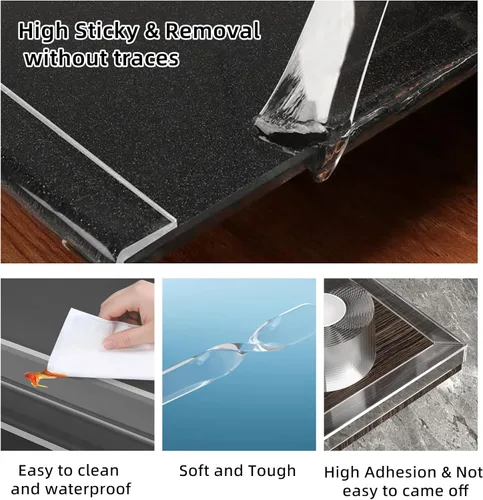 Vista 2 de Protector de Esquinas y Bordes a Prueba de Bebés, Protector Suave y Transparente para Esquinas de Mesas y Muebles y Tope de Seguridad para Puertas
