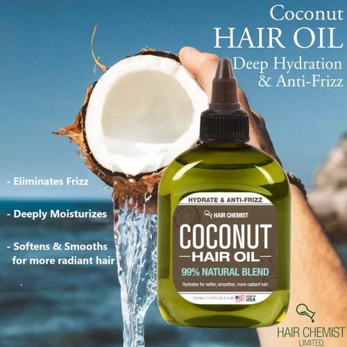 Vista 2 de Hair Chemist Aceite para el cabello 99% natural - Coco 7.1 oz.