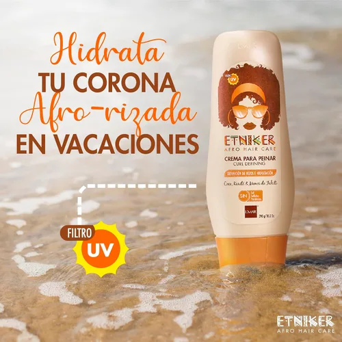 Vista 7 de ETNIKER - Set de champú nutritivo y crema para peinar Cabello afro texturizado, rizado y ondulado Limpia, hidrata, nutre y define Coco