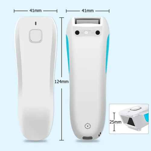 Vista 7 de NETUM Mini escáner de código de barras QR inalámbrico actualizado, 3 en 1 Bluetooth portátil de bolsillo pequeño 1D 2D lector de códigos de barras