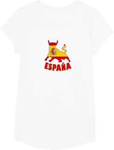 Vista 104 de Spain Espana with Bull and National Flag/Present T-Shirt Asphalt Grey