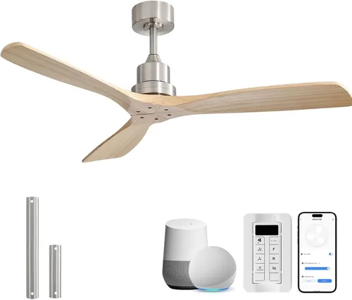 Vista 15 de Sofucor Ventiladores de techo inteligentes de 60 pulgadas con luces, ventilador de techo inteligente moderno para exteriores