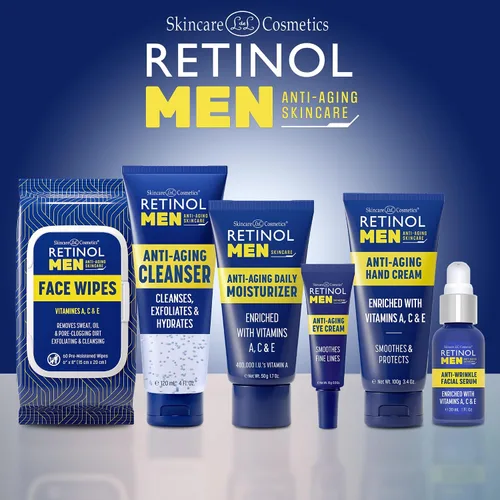 Vista 7 de LIVAURA Retinol - Toallitas húmedas para hombre envueltas individualmente, toallitas húmedas grandes para cara y cuerpo con agua micelar y vitaminas