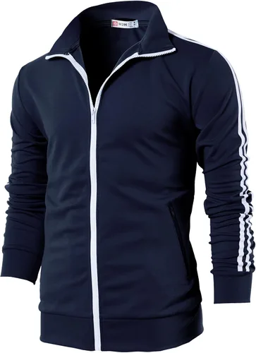 Vista 15 de H2H - Chaqueta deportiva ligera ajustada con cremallera para hombre Cmoja0103-negro