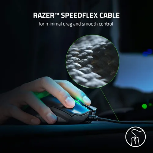 Vista 4 de Razer DeathAdder v2 - Mouse ergonómico para juegos con cable Chroma RGB iluminación programable (renovado)