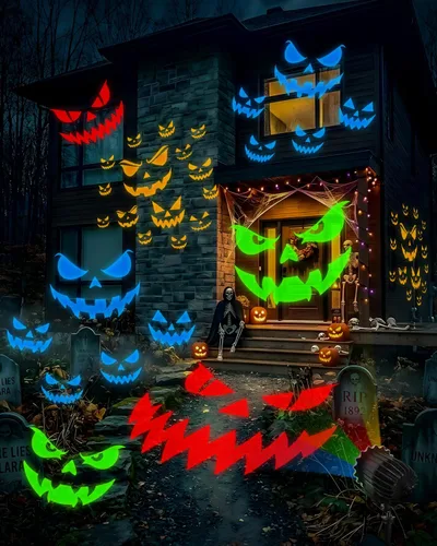 Vista 7 de Proyector de luces de Halloween ultra brillantes para exteriores