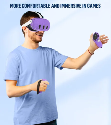 Vista 7 de Silicone Cover Set Compatible with OculusMeta Quest 3, Touch Controller Grips Cover, VR Shell Cover, Facial Interface Cover, Protective Lens Cover