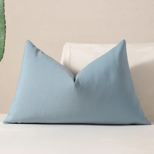 Vista 53 de vctops Fundas de almohada decorativas a cuadros azules de 12 x 20 pulgadas, funda de cojín lumbar de guingán para sofá, dormitorio
