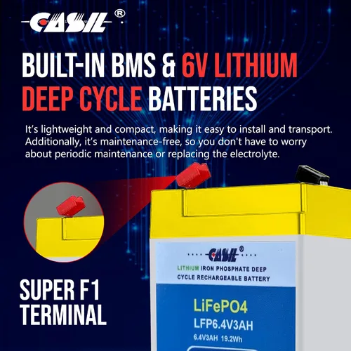 Vista 5 de Casil Batería de 6V 4Ah para juguetes de paseo, recargable SLA, plomo ácido sellado, reemplazo CA640, compatible con NT6-4 Neata, batería recargable