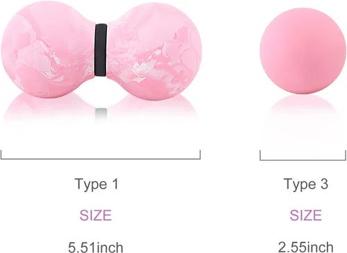 Vista 2 de TXJ Sports Pelotas de masaje: bola de lacrosse y bola de masaje de maní, bola de fascia para tejido profundo, liberación miofascial, terapia