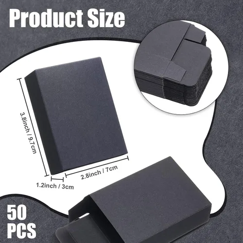 Vista 2 de Gersoniel 50 cajas de jabón de papel kraft para hacer jabón casero, suministros para recuerdos de fiesta, sin ventana, embalaje de envoltura de Negro