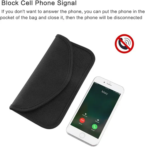 Vista 7 de Bolsa de bloqueo de señal, bolsa de protección con GPS RFID Faraday, funda de protección para teléfono celular y llavero de automóvil, antirastreo 1
