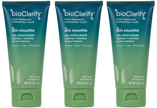 Vista 8 de BioClarity Gel hidratante para batidos para la piel, hidratación 24 horas, para piel normal y grasa, fórmula 100% vegana, ingredientes limpios