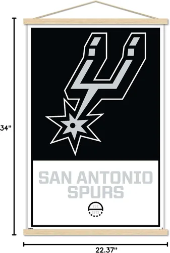 Vista 6 de Trends International NBA San Antonio Spurs - Póster de pared con logotipo 21, 22.375 x 34 pulgadas, paquete de impresión premium y colgador