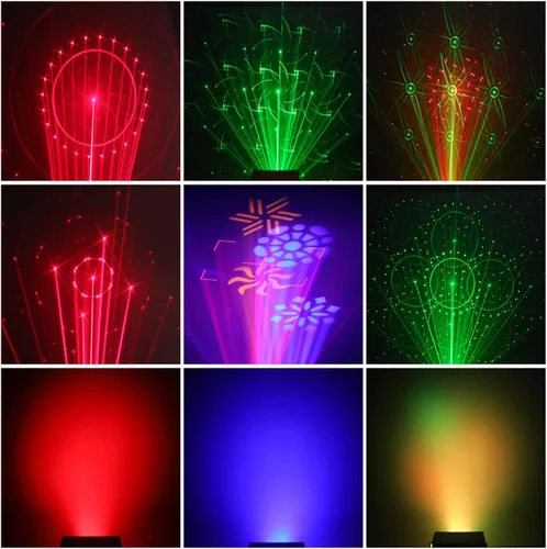 Vista 8 de Luces de discoteca todo en uno, luces de escenario de fiesta, DMX512, activadas por sonido, luces estroboscópicas de DJ para karaoke, Navidad