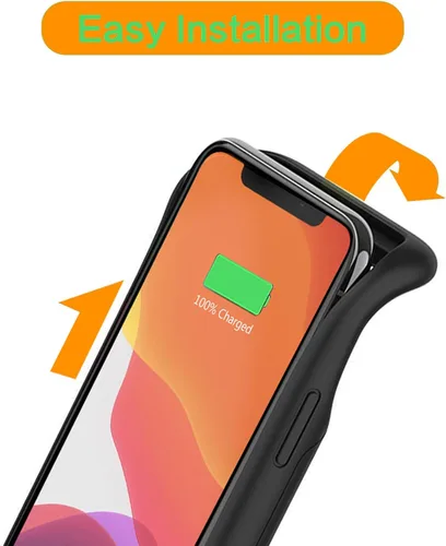 Vista 4 de Funda de batería para iPhone 11 Pro Max, 10000 mAh, ultrafina, portátil, funda protectora de carga inteligente compatible con iPhone 11 Pro Max
