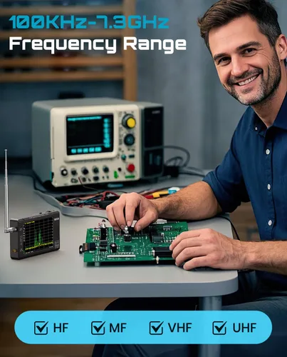 Vista 3 de SeeSii TinySA Ultra+ ZS407 7.3GHz Analizador de espectro: 2025 Actualizado de 4 Pulgadas HW V0.5.4 100kHz-7.3GHz Analizador de frecuencia portátil