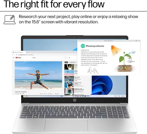 Vista 8 de HP Laptop con pantalla táctil FHD de 15.6 pulgadas 2025-2026 para estudiantes, computadora IA ultra potente, oficina de por vida, Intel i7 de 10