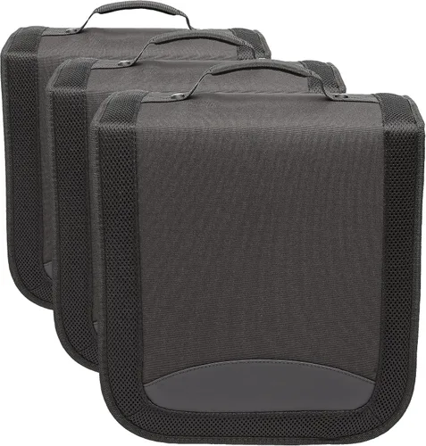 Vista 10 de Amazon Basics Carpeta de almacenamiento portátil de poliéster para CD/DVD, capacidad 400, color negro