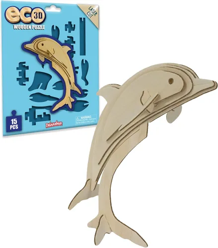 Vista 27 de Rompecabezas de madera Eco 3D de Deluxebase. Kit de manualidades de rompecabezas 3D con temática animal. Juguetes de animales de safari de madera