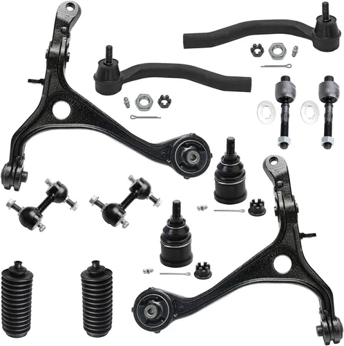 Vista 120 de Detroit Axle - Kit de extremo de 12 piezas para Ford Explorer Mercury Mountaineer 1998-2001 1999 2000, 2 brazos de control delanteros superiores