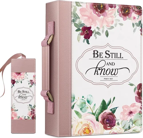 Vista 9 de FINPAC Funda grande clásica para la Biblia, de piel vegana, funda protectora de la Biblia con asa, regalo para hombres, mujeres, padre, madre