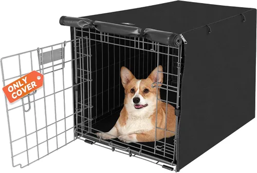 Vista 18 de X-ZONE PET - Funda impermeable para jaula de perro, 24 pulgadas, color negro con ventana