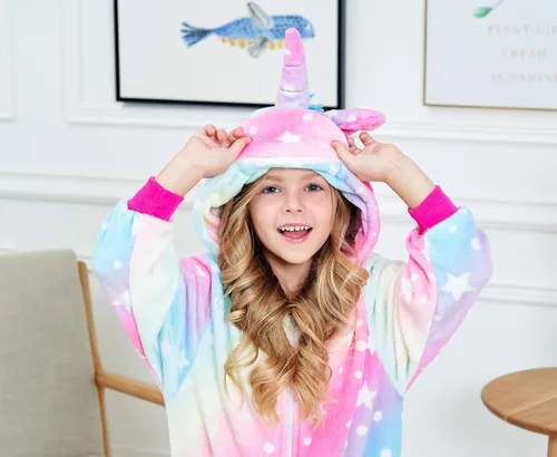 Vista 4 de CHETOSHO Girls Unicorn Onesie Hooded Animal Costume for Girls