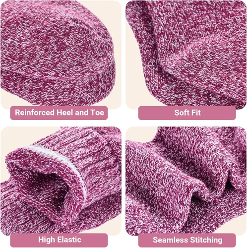 Vista 5 de Clothclose 5 Pairs Wool Socks - Warm Wool Socks For WomenMen Super Soft Crew Socks Boot Socks Thick Knit Cozy Socks