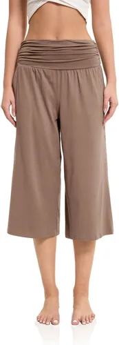 Vista 5 de JZC Women's Pajama Bottoms High Waisted Capri Pants Wide Leg Yoga Pants with Pockets Palazzo Pants for Women