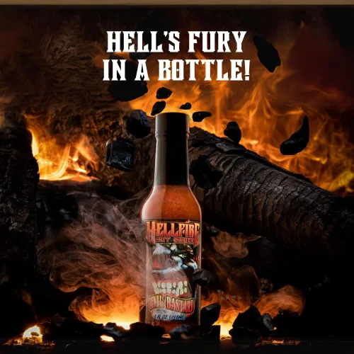 Vista 6 de Hellfire Hot Sauce Paquete de regalo: paquete variado de salsa picante gourmet con 4 sabores aterradores para fiestas o regalos
