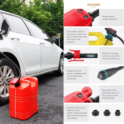 Vista 4 de Automatic Fuel Transfer Pump with Auto-Stop Sensor(2.4 GPM),AA Battery Powered Portable Gasoline Diesel Pump with 3 Adapters for For Gasoline