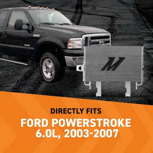 Vista 2 de Mishimoto MMTC-F2D-03SL enfriador de transmisión para Powerstroke plateado