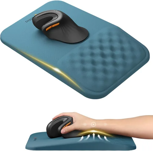 Vista 14 de ProtoArc MP50 - Alfombrilla de mouse ergonómica con reposamuñecas, alfombrilla de mouse MP50 con diseño de masaje, espuma viscoelástica suave y base