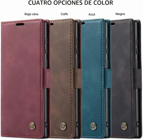 Vista 9 de Funda tipo cartera para Samsung Galaxy Note 20, piel sintética retro, cierre magnético, con ranuras para tarjetas, bolsillos para efectivo con Negro