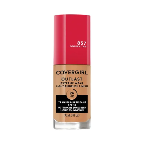 Vista 25 de Covergirl Outlast Extreme Wear Base líquida 3 en 1 de cobertura completa, protector solar SPF 18, beige pulido, 1 onza líquida