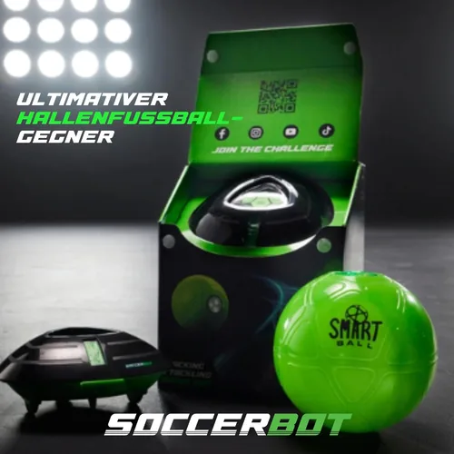 Vista 2 de Soccer Bot - El mejor juego de fútbol para interiores con rastreador de puntuación y modos de velocidad, juguete de entrenamiento de fútbol