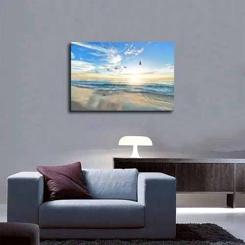 Vista 5 de NIUZWDE Arte de pared de playa, lienzo de playa, pósteres de playa, impresiones de playa, pinturas de naturaleza, mar, naturaleza, arte de pared
