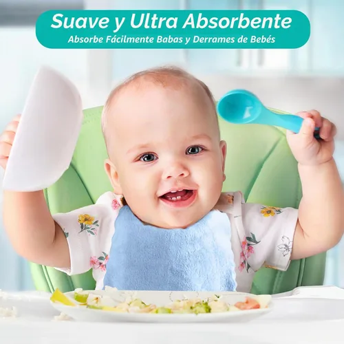 Vista 6 de HOMEXCEL Paquete de 12 paños de microfibra de vellón coral suave para bebé Azul