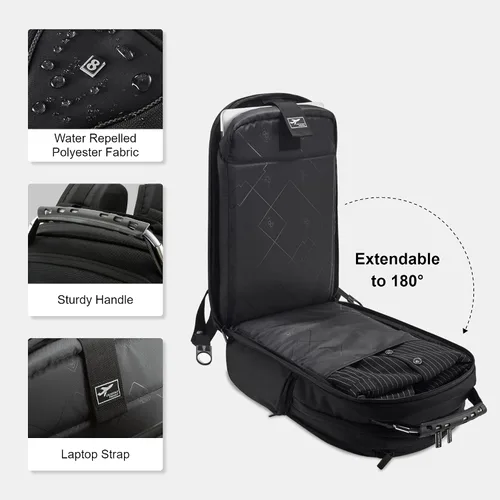 Vista 6 de LEVEL8 Mochila para laptop, mochila de trabajo para hombres y mujeres, bolsa de computadora de viaje para negocios, compatible con laptop y portátil