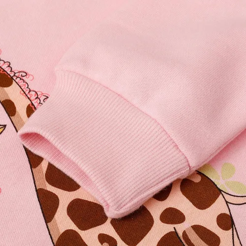 Vista 64 de Sudaderas para niñas pequeñas, cuello redondo, sin botones, de manga larga, para invierno, casual, ropa 2T-7T, Dinosaurio