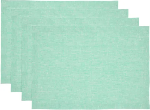 Vista 31 de Solino Home Athena - Juego de 4 manteles individuales cuadrados de lino natural claro de 14 x 14 pulgadas, manteles individuales 100 % lino puro