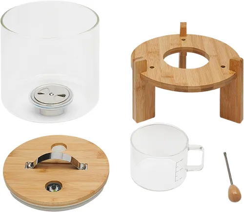 Vista 9 de Dispensador de arroz de 5L/7.5L, dispensador de alimentos secos, contenedor de almacenamiento de granos, tanque de vidrio con válvula+tapa+taza