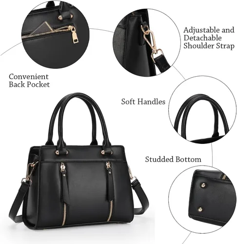 Vista 6 de Purses and Handbags for Women Trendy Satchel Tote Shoulder Bags with Top Handle
